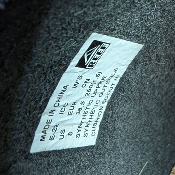 Reef Cushion Scout Cork Slide Sandal Black Vegan Leather Cork Woman Size 8 - Picture 5 of 8